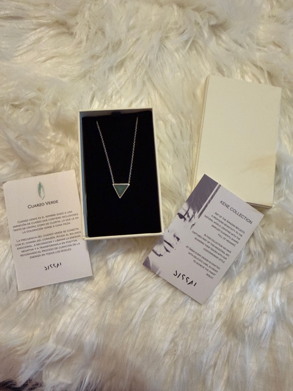 Green Pyramid Sterling silver Pendant Necklace